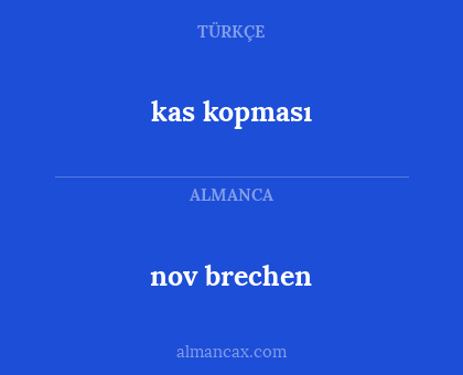 nov brechen - kas kopması