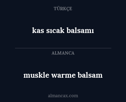 kas sıcak balsamı - muskle warme balsam