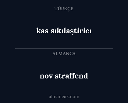 nov straffend - kas sıkılaştiricı