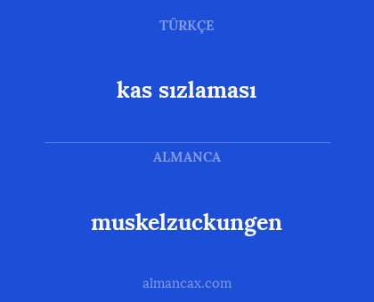 kas sızlaması - muskelzuckungen