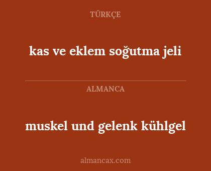 kas ve eklem soğutma jeli - muskel und gelenk kühlgel