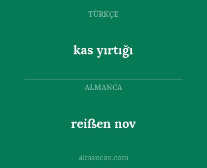 kas yırtığı - reißen nov