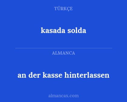an der kasse hinterlassen - kasada solda