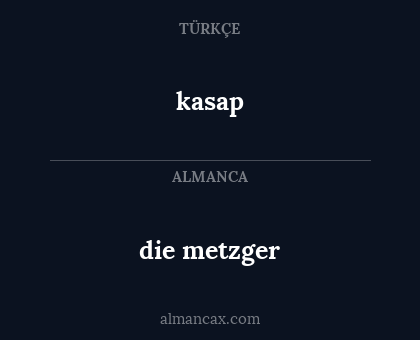 kasap - die metzger