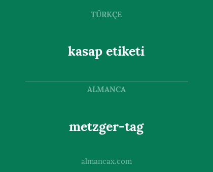 kasap etiketi - metzger-tag
