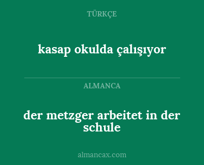 kasap okulda çalışıyor - der metzger arbeitet in der schule