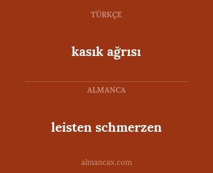 kasık ağrısı - leisten schmerzen