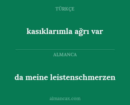 da meine leistenschmerzen - kasıklarımla ağrı var