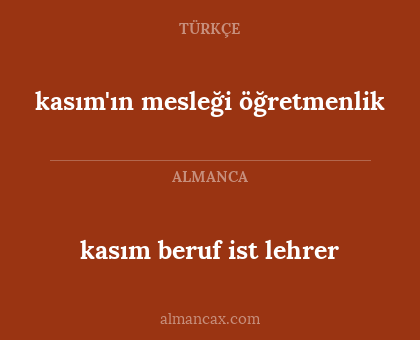 kasım'ın mesleği öğretmenlik - kasım beruf ist lehrer