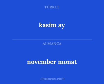 kasim ay - november monat