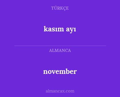 november - kasım ayı