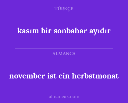 november ist ein herbstmonat - kasım bir sonbahar ayıdır