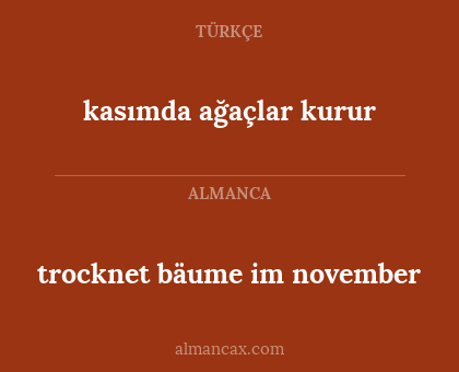 kasımda ağaçlar kurur - trocknet bäume im november