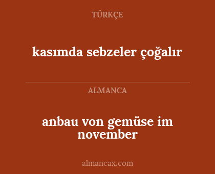kasımda sebzeler çoğalır - anbau von gemüse im november