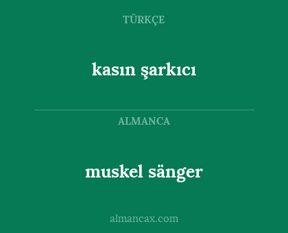 muskel sänger - kasın şarkıcı