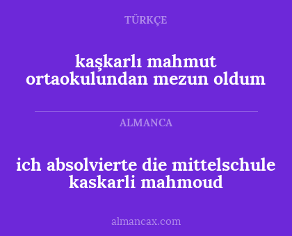 kaşkarlı mahmut ortaokulundan mezun oldum - ich absolvierte die mittelschule kaskarli mahmoud