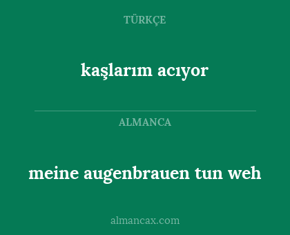 kaşlarım acıyor - meine augenbrauen tun weh