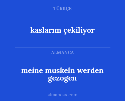kaslarım çekiliyor - meine muskeln werden gezogen