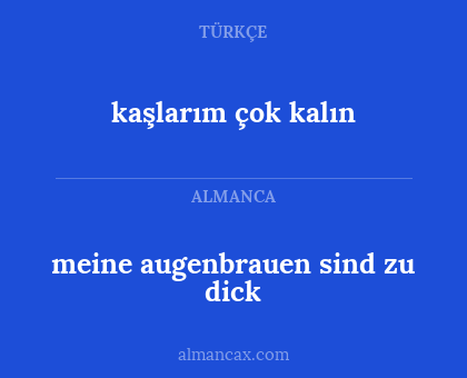 kaşlarım çok kalın - meine augenbrauen sind zu dick