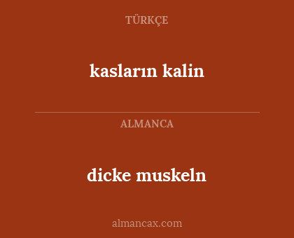 kasların kalin - dicke muskeln