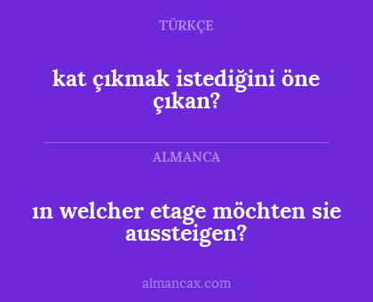 kat çıkmak istediğini öne çıkan? - ın welcher etage möchten sie aussteigen?
