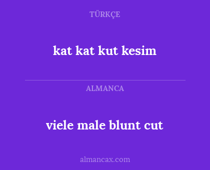 kat kat kut kesim - viele male blunt cut