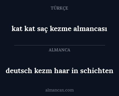 kat kat saç kezme almancası - deutsch kezm haar in schichten