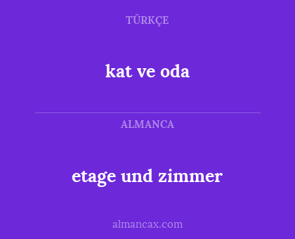 etage und zimmer - kat ve oda