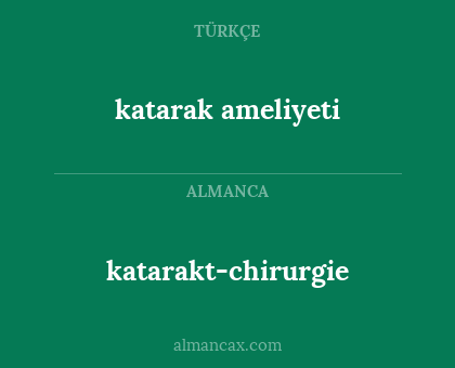 katarak ameliyeti - katarakt-chirurgie