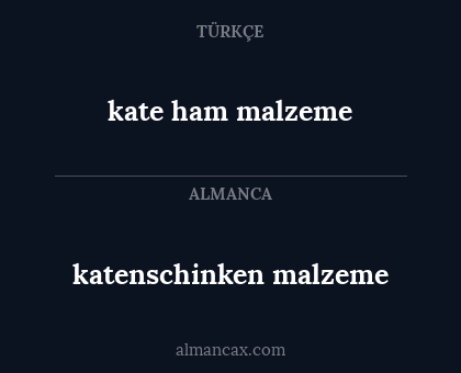 kate ham malzeme - katenschinken malzeme