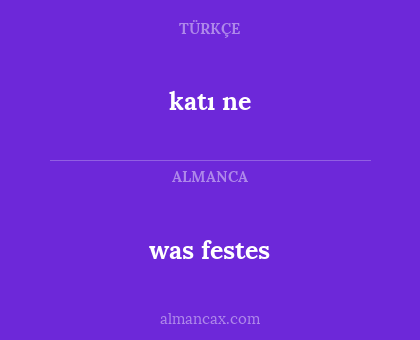 was festes - katı ne