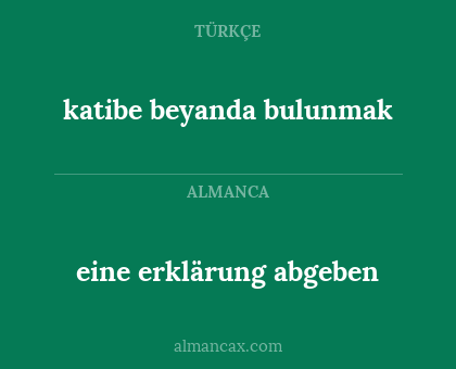 eine erklärung abgeben - katibe beyanda bulunmak