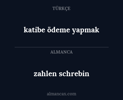 zahlen schrebin - katibe ödeme yapmak