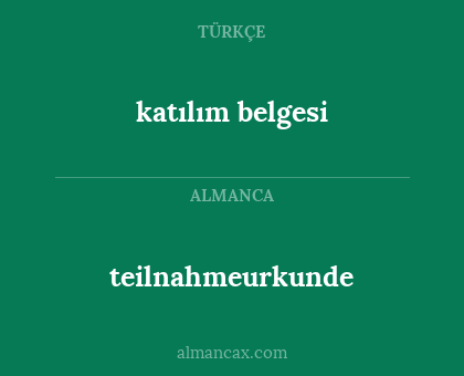katılım belgesi - teilnahmeurkunde