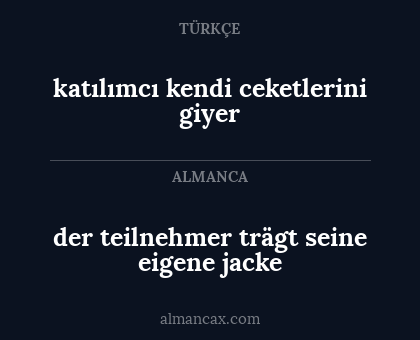 der teilnehmer trägt seine eigene jacke - katılımcı kendi ceketlerini giyer