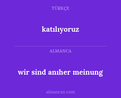 wir sind anıher meinung - katılıyoruz