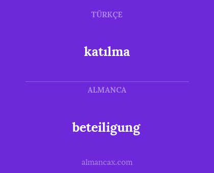 katılma - beteiligung