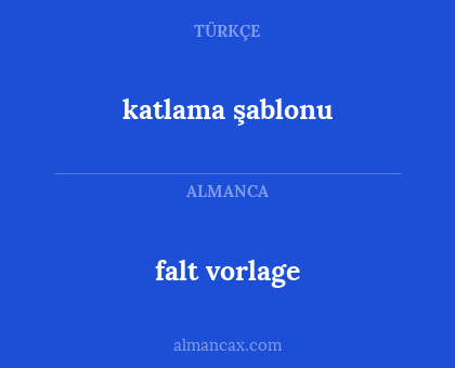 katlama şablonu - falt vorlage