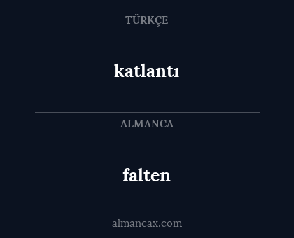 katlantı - falten