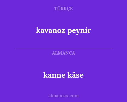 kanne käse - kavanoz peynir