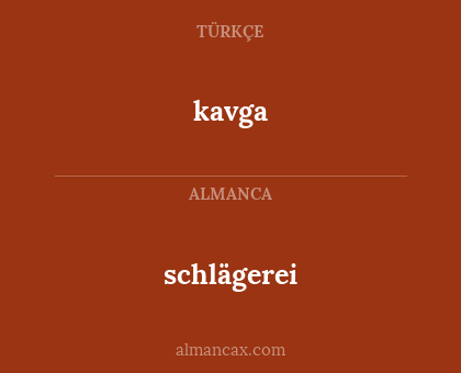 schlägerei - kavga