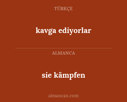 kavga ediyorlar - sie kämpfen