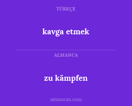 kavga etmek - zu kämpfen