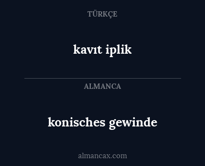 konisches gewinde - kavıt iplik