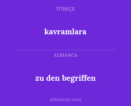 zu den begriffen - kavramlara