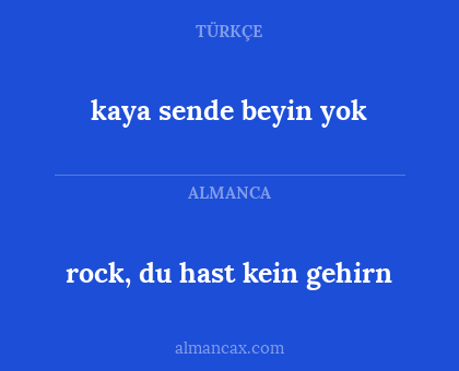 rock, du hast kein gehirn - kaya sende beyin yok