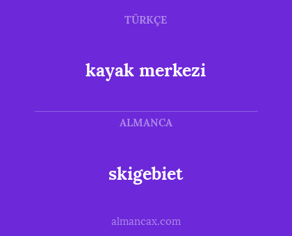 skigebiet - kayak merkezi