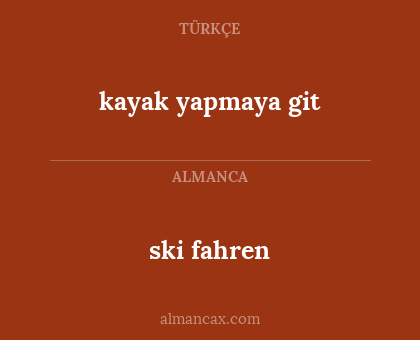 kayak yapmaya git - ski fahren