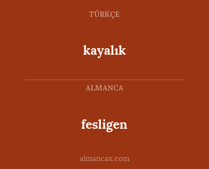 kayalık - fesligen