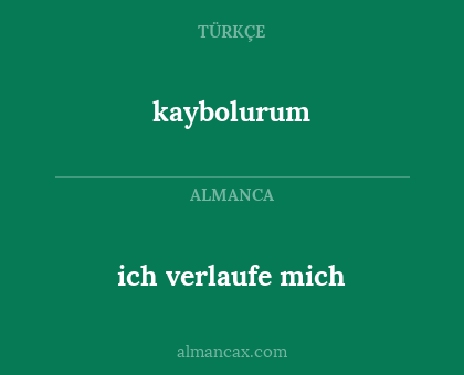 ich verlaufe mich - kaybolurum